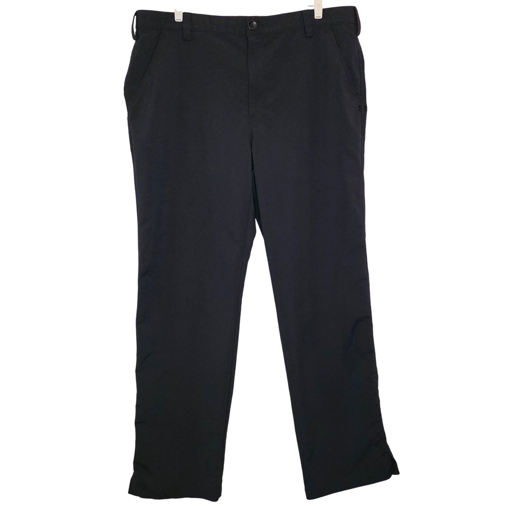 Under Armour Mens Black Cargo Pants Size 38x32 Flat Front Chino Style